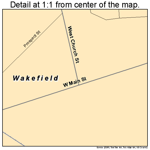 Wakefield, Virginia road map detail