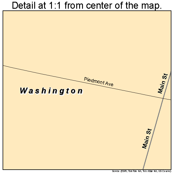 Washington, Virginia road map detail