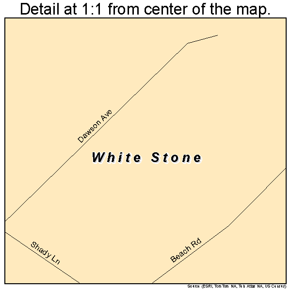 White Stone, Virginia road map detail