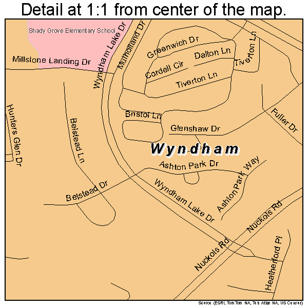 Wyndham, Virginia road map detail