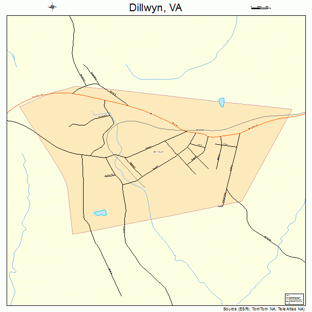 Dillwyn, VA street map