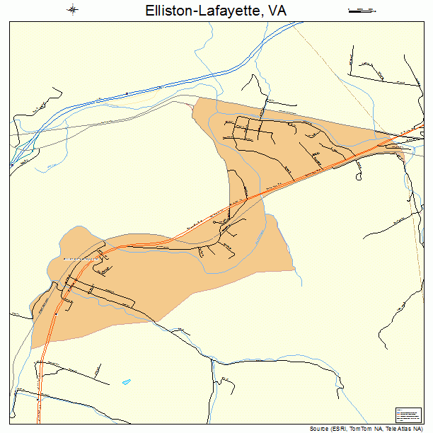 Elliston-Lafayette, VA street map