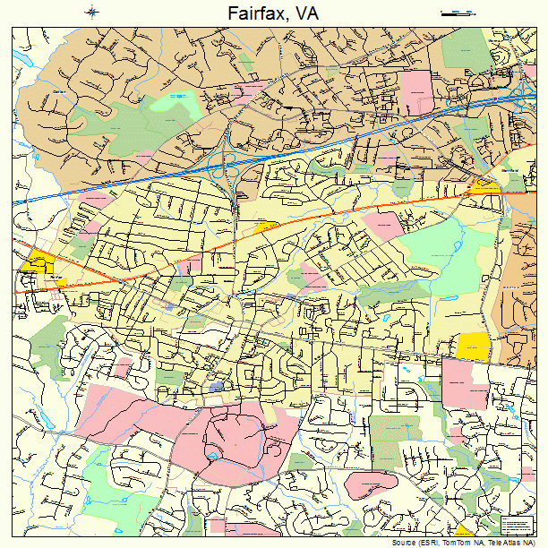 Fairfax, VA street map