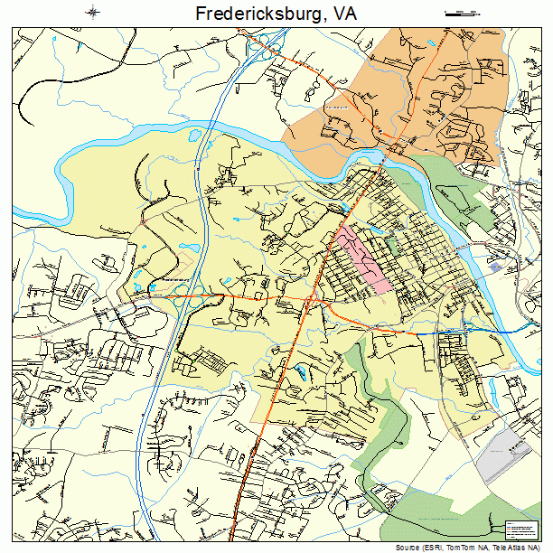 Fredericksburg, VA street map