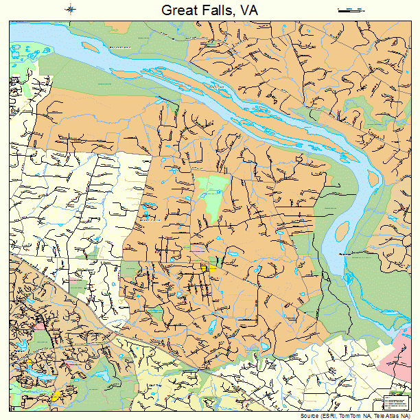 Great Falls, VA street map