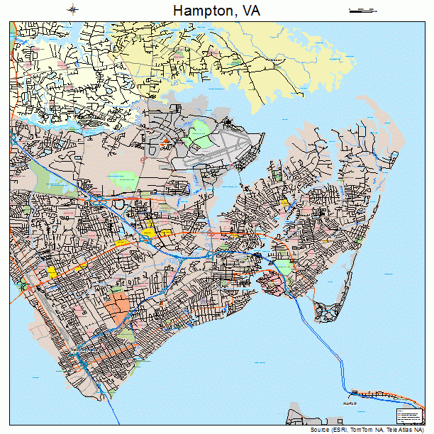 Hampton, VA street map