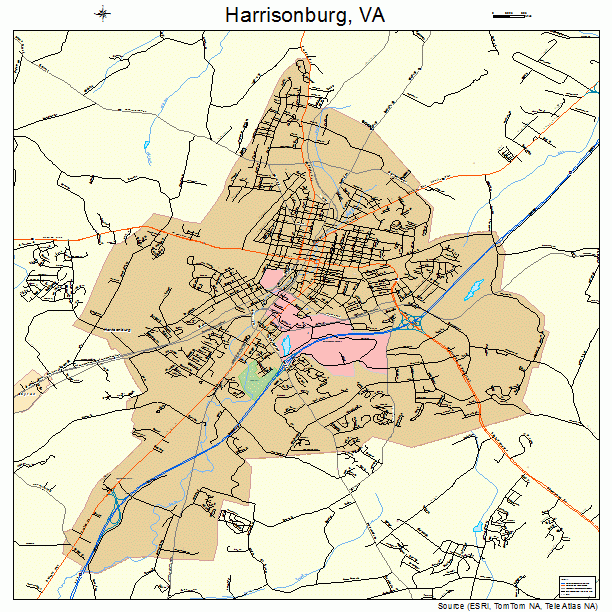 Harrisonburg, VA street map
