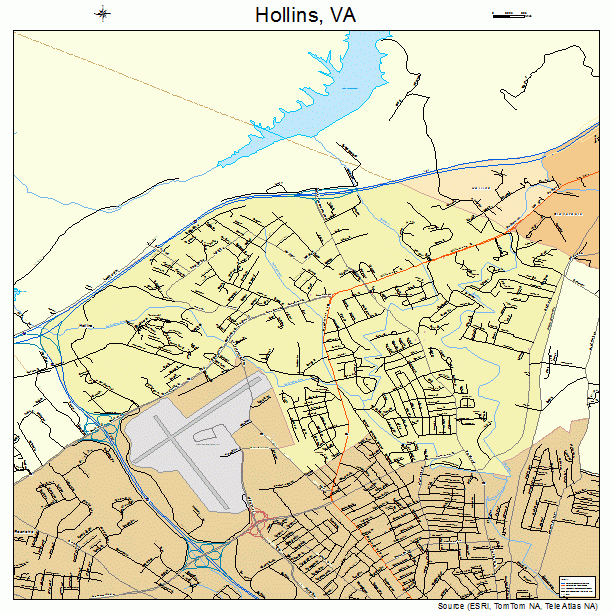 Hollins, VA street map
