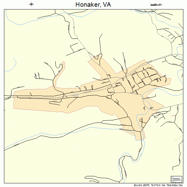 Honaker, VA street map