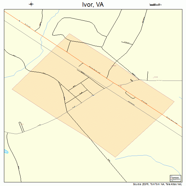 Ivor, VA street map