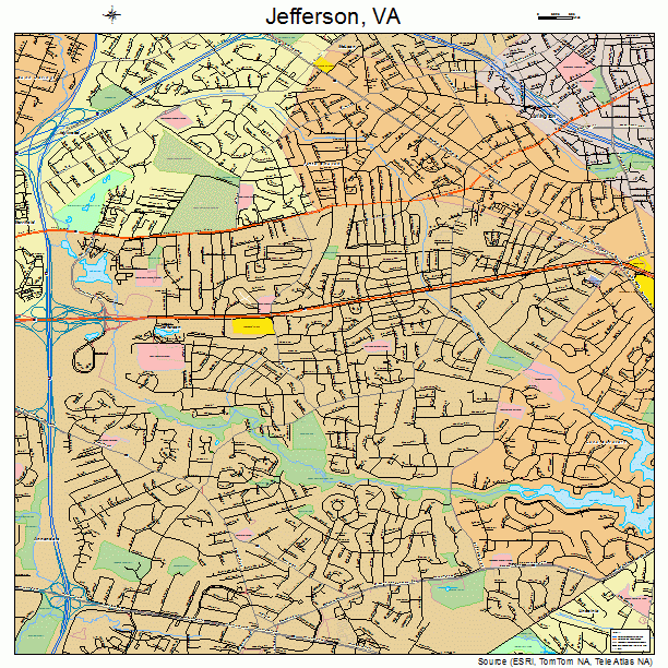 Jefferson, VA street map