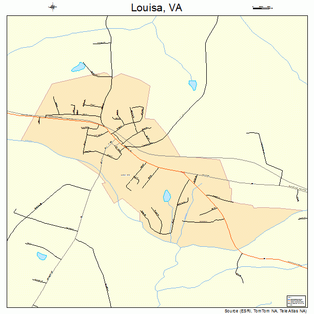 Louisa, VA street map