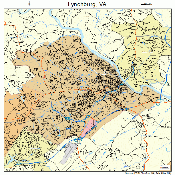 Lynchburg, VA street map