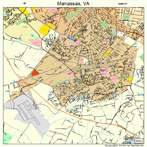 Manassas, VA street map