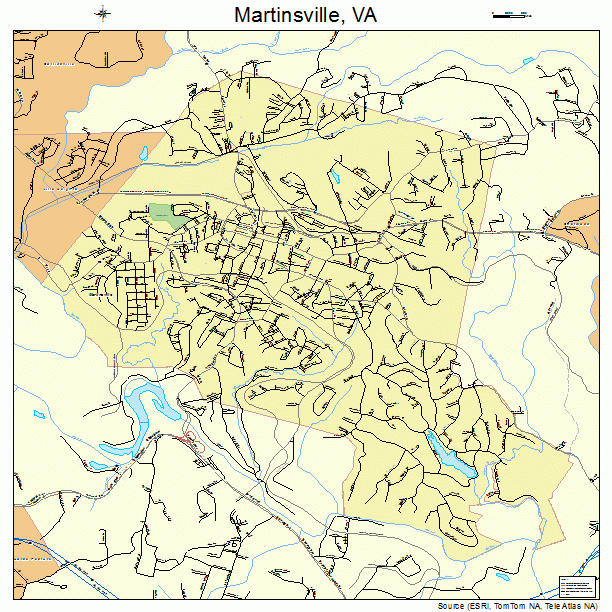 Martinsville, VA street map