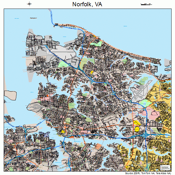 Norfolk, VA street map