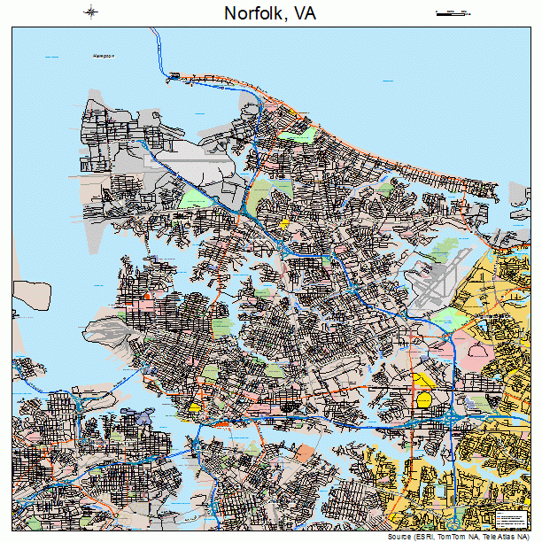 Norfolk Virginia Street Map