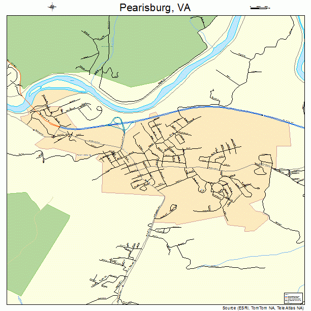 Pearisburg, VA street map