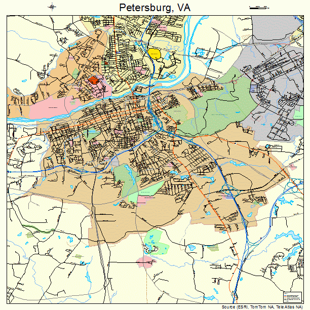 Petersburg, VA street map