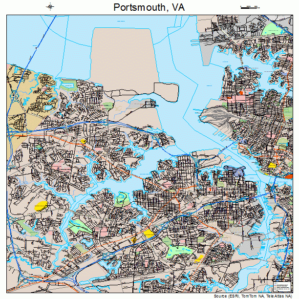 Portsmouth, VA street map