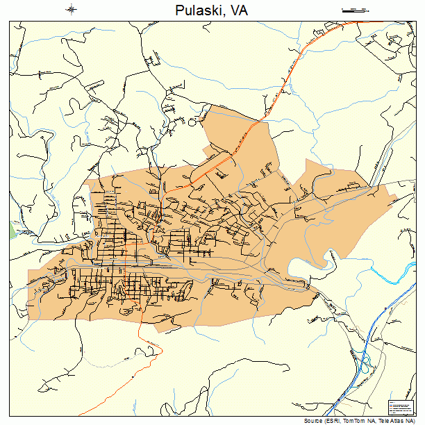 Pulaski, VA street map