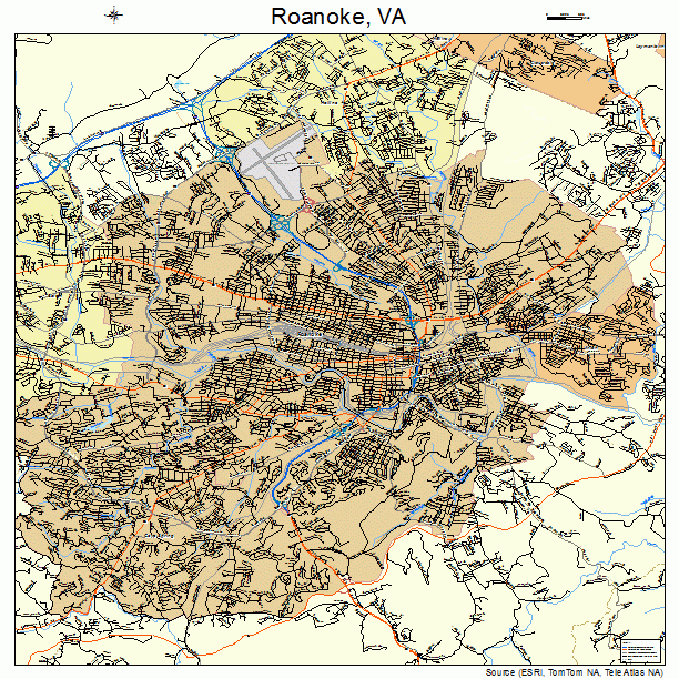 Roanoke, VA street map