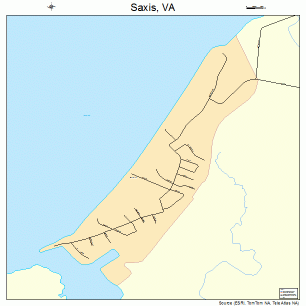 Saxis, VA street map