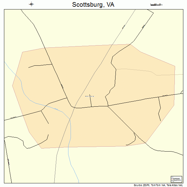 Scottsburg, VA street map