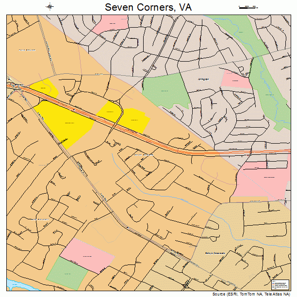 Seven Corners, VA street map
