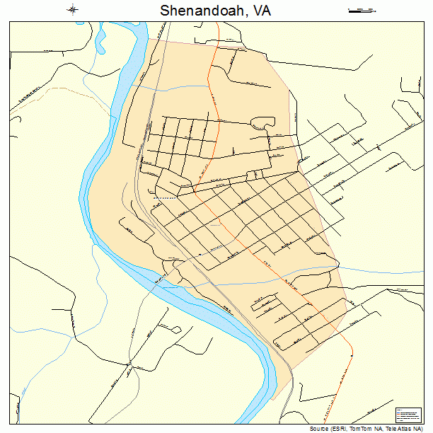 Shenandoah, VA street map