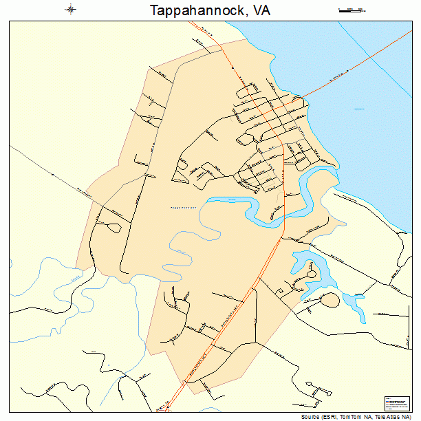 Tappahannock, VA street map