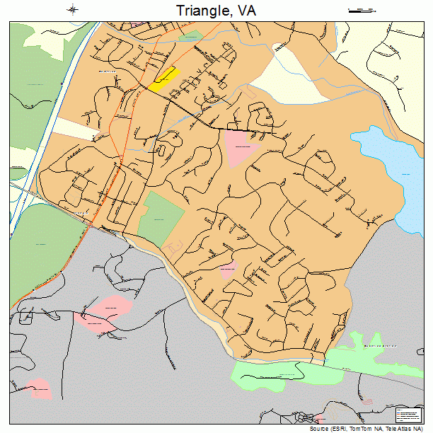 Triangle, VA street map