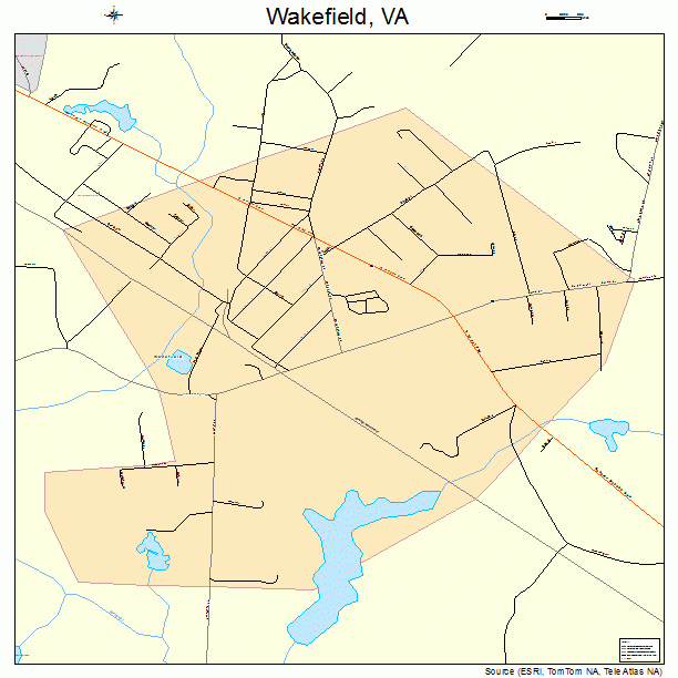 Wakefield, VA street map