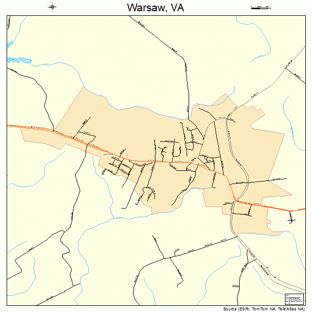 Warsaw, VA street map