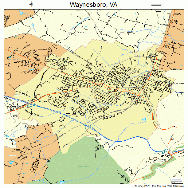 Waynesboro, VA street map