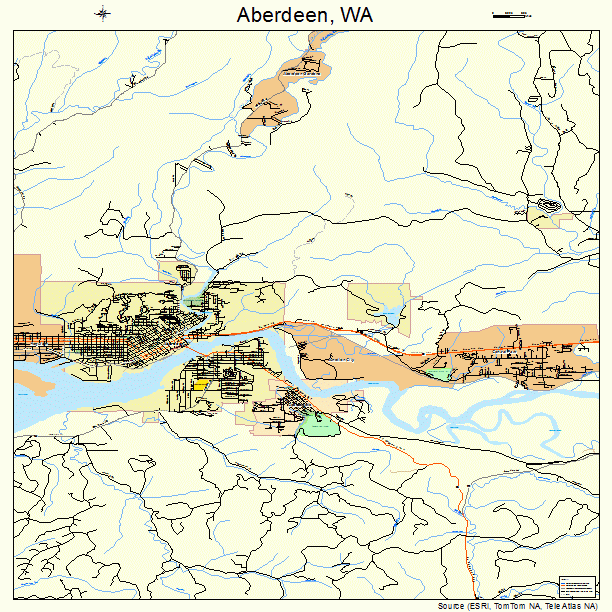 Aberdeen, WA street map