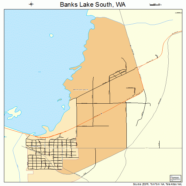 Banks Lake South, WA street map