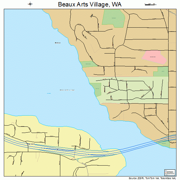 Beaux Arts Village, WA street map