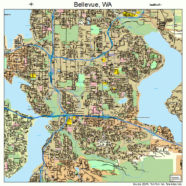 Bellevue, WA street map