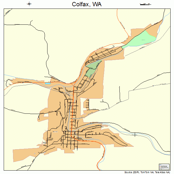Colfax, WA street map