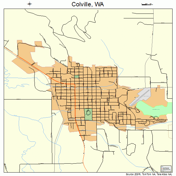 Colville, WA street map