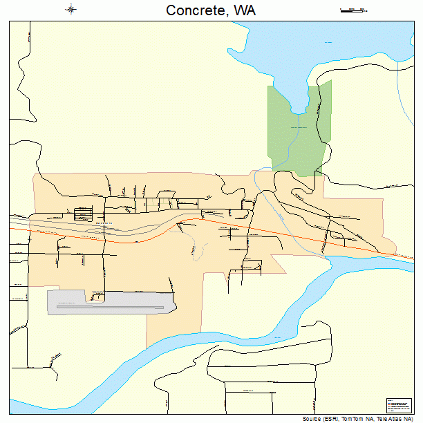 Concrete, WA street map