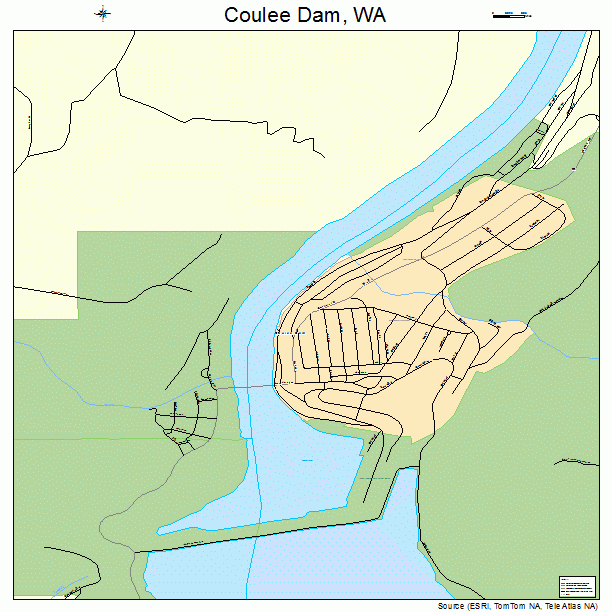 Coulee Dam, WA street map