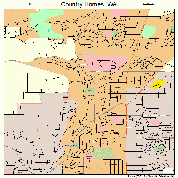 Country Homes, WA street map