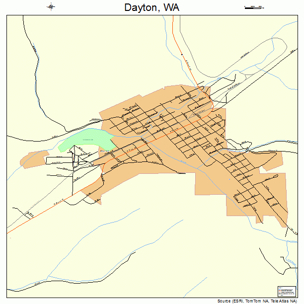 Dayton, WA street map