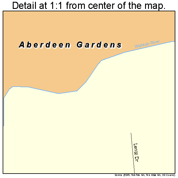 Aberdeen Gardens, Washington road map detail