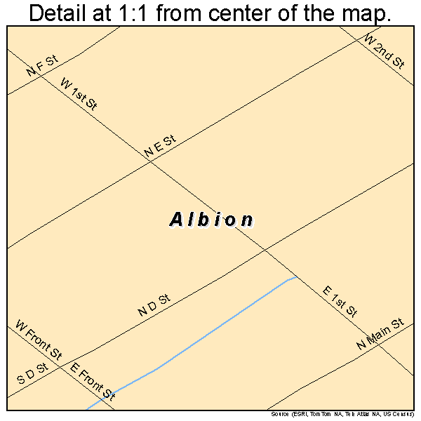 Albion, Washington road map detail