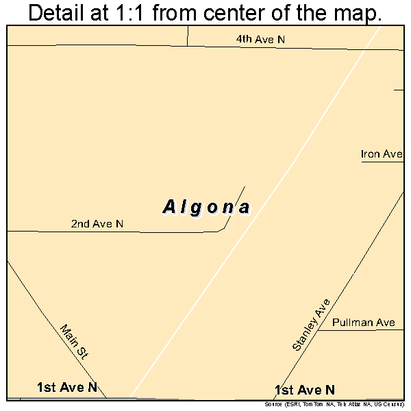 Algona, Washington road map detail