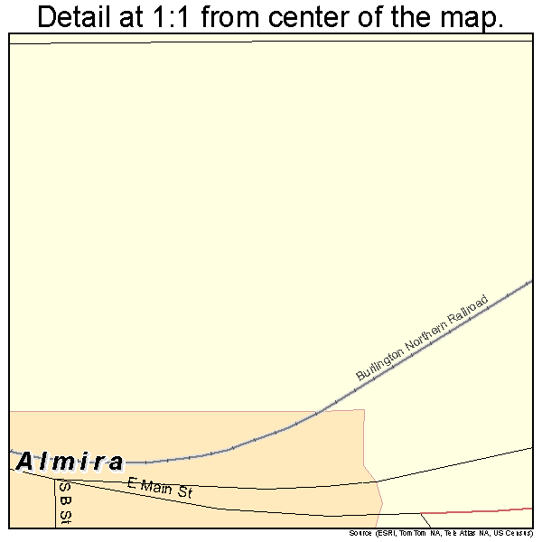 Almira, Washington road map detail