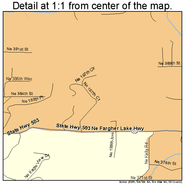 Amboy, Washington road map detail